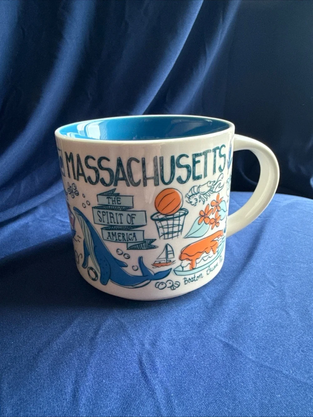 Starbucks Been There Series Massachusetts Mug 14oz Collector Cup w/ Box NWT NEW - Picture 2 of 13